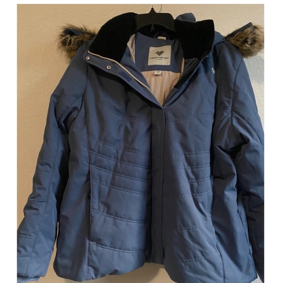 Obermeyer Tuscany ll Insulated Thermore Blue Fur-Trimmed Hooded Winter Jacket 20 - Picture 2 of 16